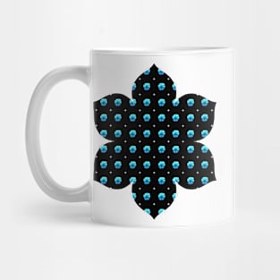 Rows of Stars and Flowers, Light Blue Mug